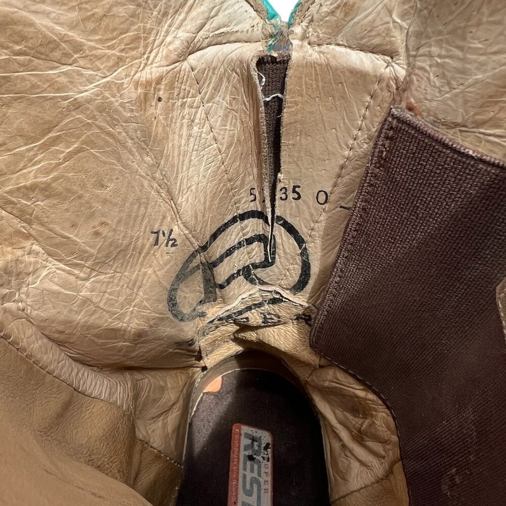 Roper Western Boots Women's Size 7.5 US Arrow Feather Embriodered Tan Leather Th - Picture 12 of 12